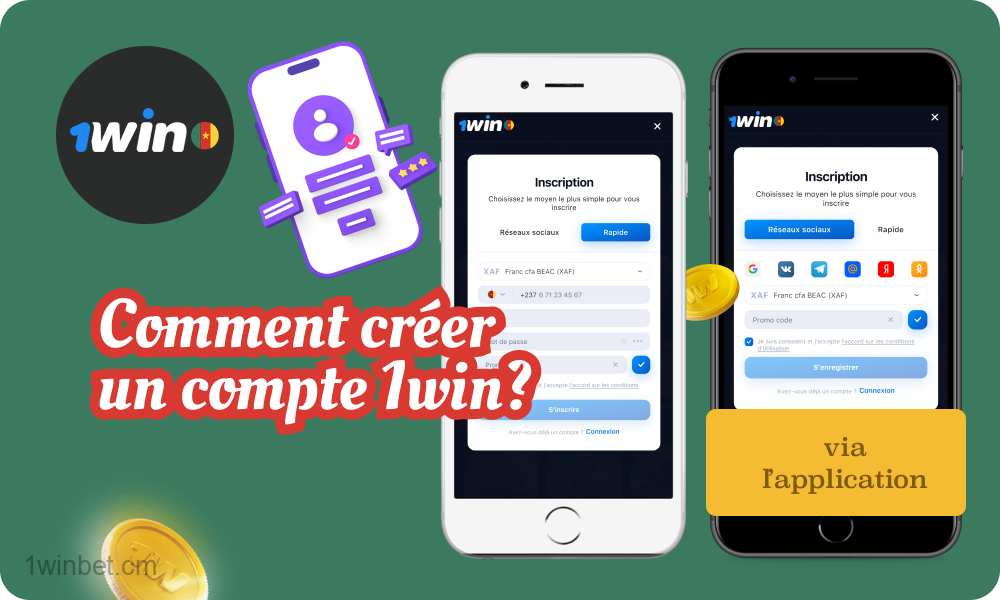 Vous pouvez facilement et rapidement créer un nouveau compte 1win via l'application mobile compatible avec Android et iOS.
