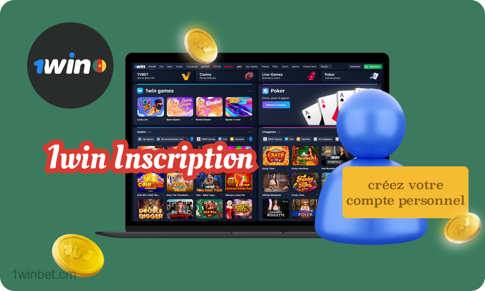 Pour découvrir une large gamme de jeux de casino et de paris sportifs, les joueurs du Cameroun doivent s’inscrire sur la plateforme ou l'application mobile de 1win.